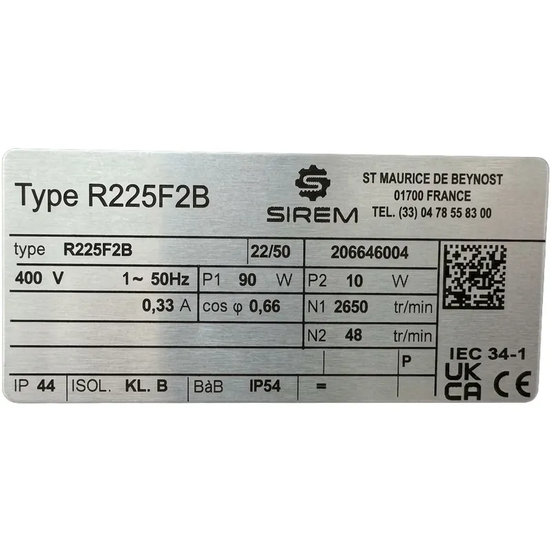 Neu Im Sortiment Sirem Rührwerksmotor R225F2B 400 V, 48 U/Min passend Röka